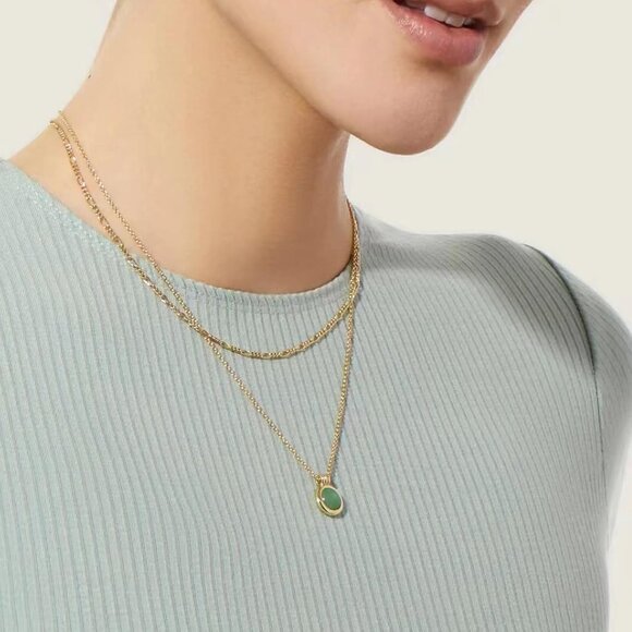 Simple Natural Green Aventurine Stone Jewelry Set for Women,Hoop Earrings,Bracel - Picture 2 of 6